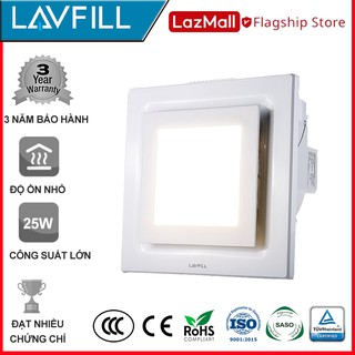 Quạt thông gió âm trần mặt vuông có đèn LED LAVFILL LFCV-16LL/1