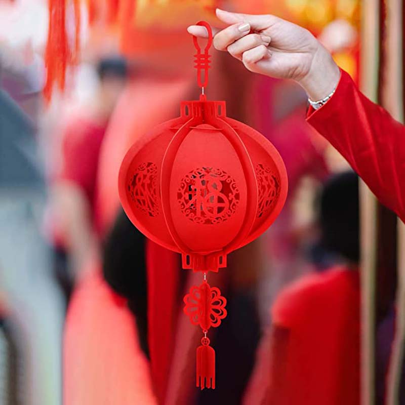 Lồng Đèn Đỏ Không Dệt 30cm Dùng Trang Trí Giáng Sinh Năm Mới