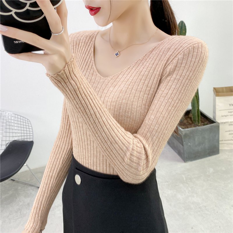 Áo len nữ, áo len dài tay cổ tim Al72