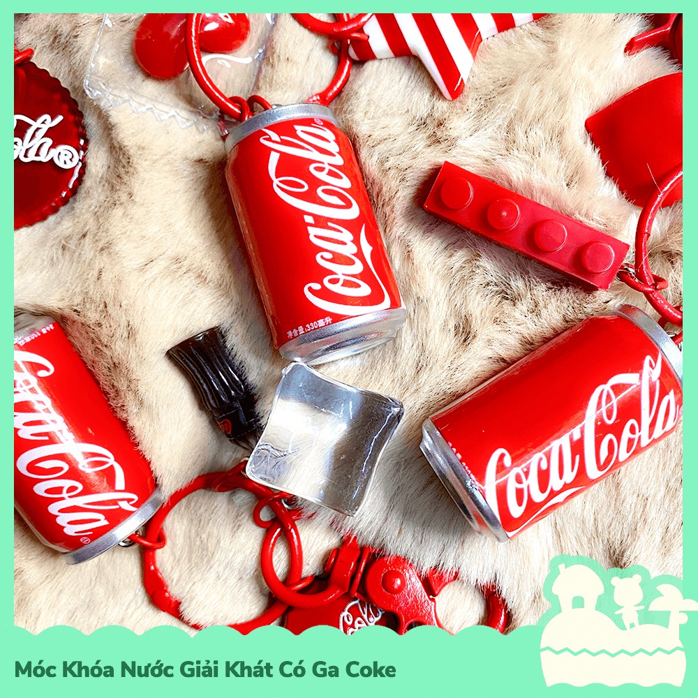 [Sẵn VN - NowShip] Móc Khóa Keychain Kiểu Dáng Nước Giải Khát Thức Uống Có Ga Coke