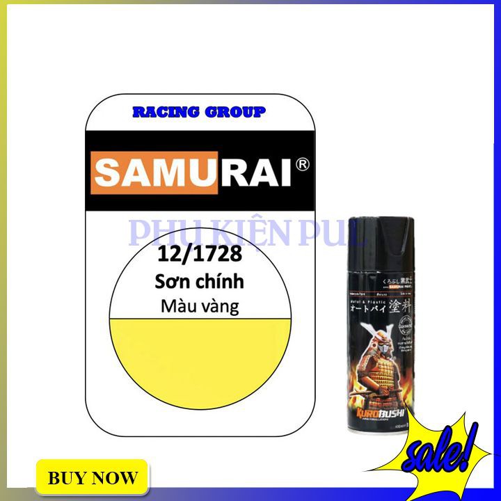 Sơn xe máy màu vàng chính hãng Samurai 12/1728