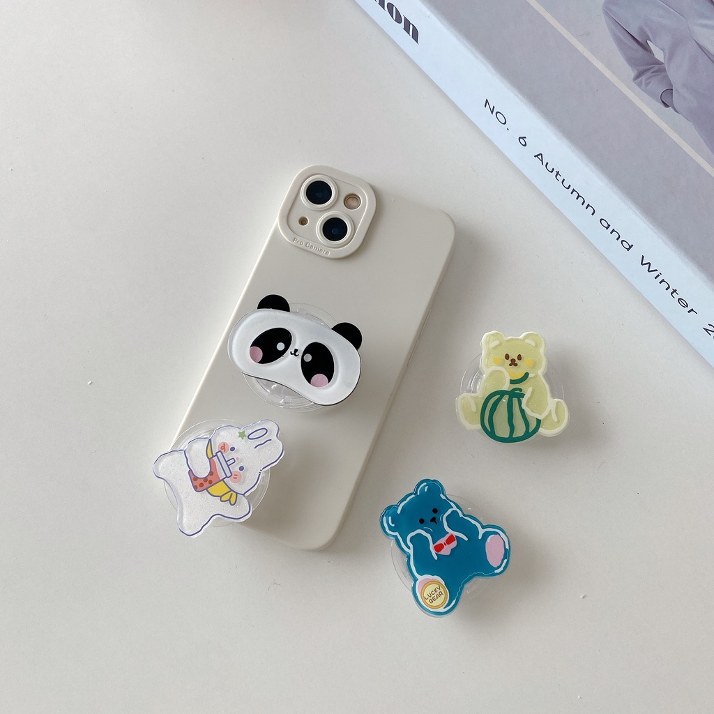 Giá Đỡ Điện Thoại acrylic Hình Thỏ Hoạt Hình 3D Đơn Giản Chống Rơi Tiện Dụng