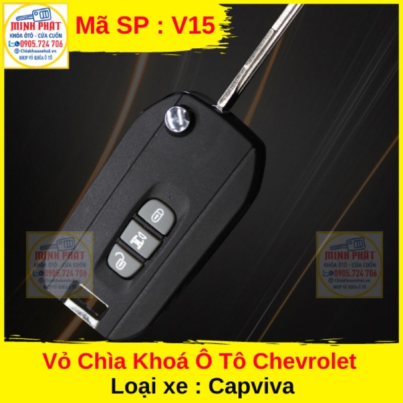 Vỏ Chìa khoá Gập Xe Chevrolet Captiva 3 Nút