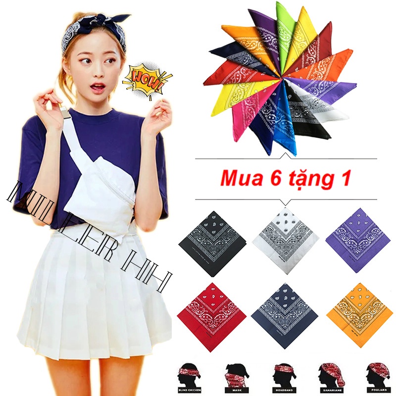 Khăn Choàng Cổ Bandana Nhiều Màu Siêu Rẻ