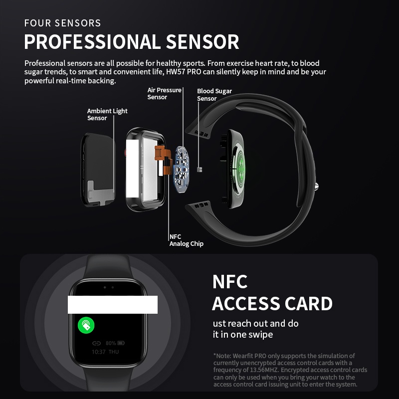 Đồng Hồ Thông Minh HW57 Pro NFC Hỗ Trợ Giọng Nói Chuyên Dụng Cho Nam Nữ