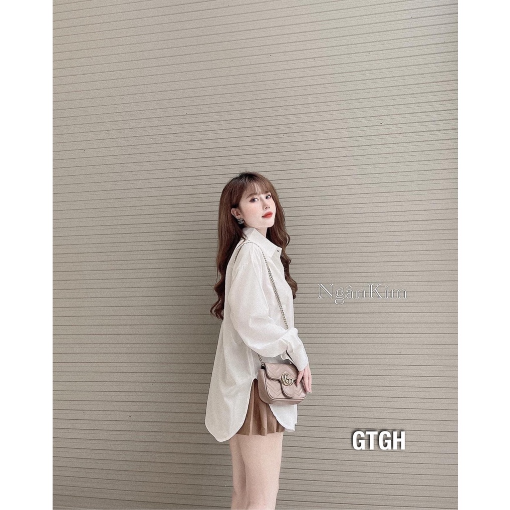 Áo sơ mi Gamyy sơ mi công sở vạt bầu không túi bo tay vải mềm mát - 090
