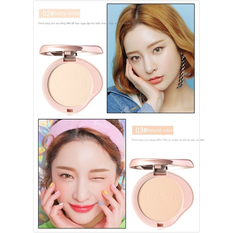 [Hàng mới về] Phấn nén trang điểm BOB che khuyết điểm hình trái tim tiện dụng | BigBuy360 - bigbuy360.vn