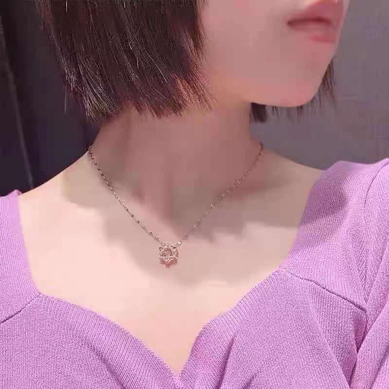 Dây Chuyền Mặt Hình Lục Giác Đính Đá Zircon Thông Minh Dễ Phối Đồ Thời Trang