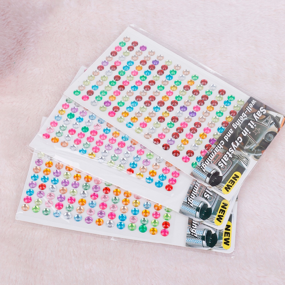 Set 500 sticker đính đá acrylic lấp lánh tự dính 6mm trang trí móng/ tập ảnh nghệ thuật DIY