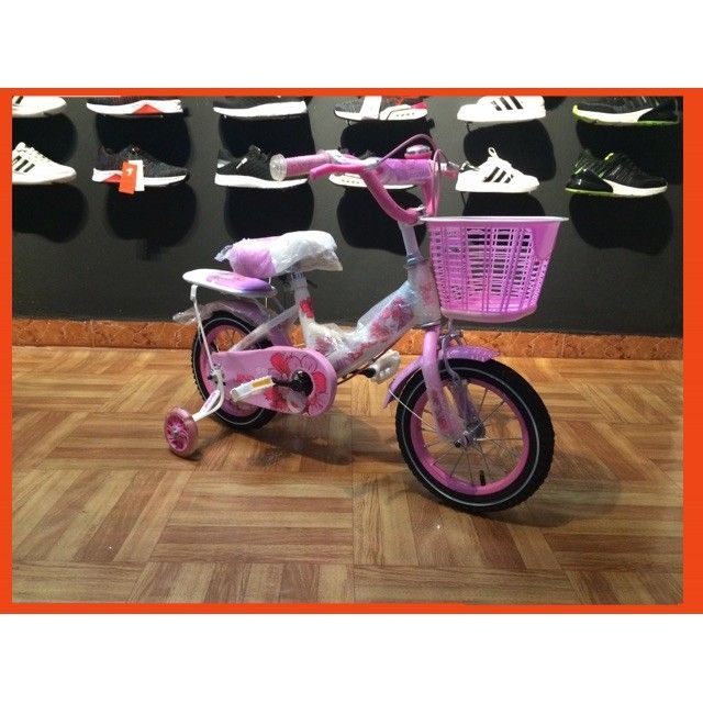 Xe đạp bé gái 1 khung màu hồng, tím 12 , 14 , 16 inch về nhiều mẫu đẹp ạ
