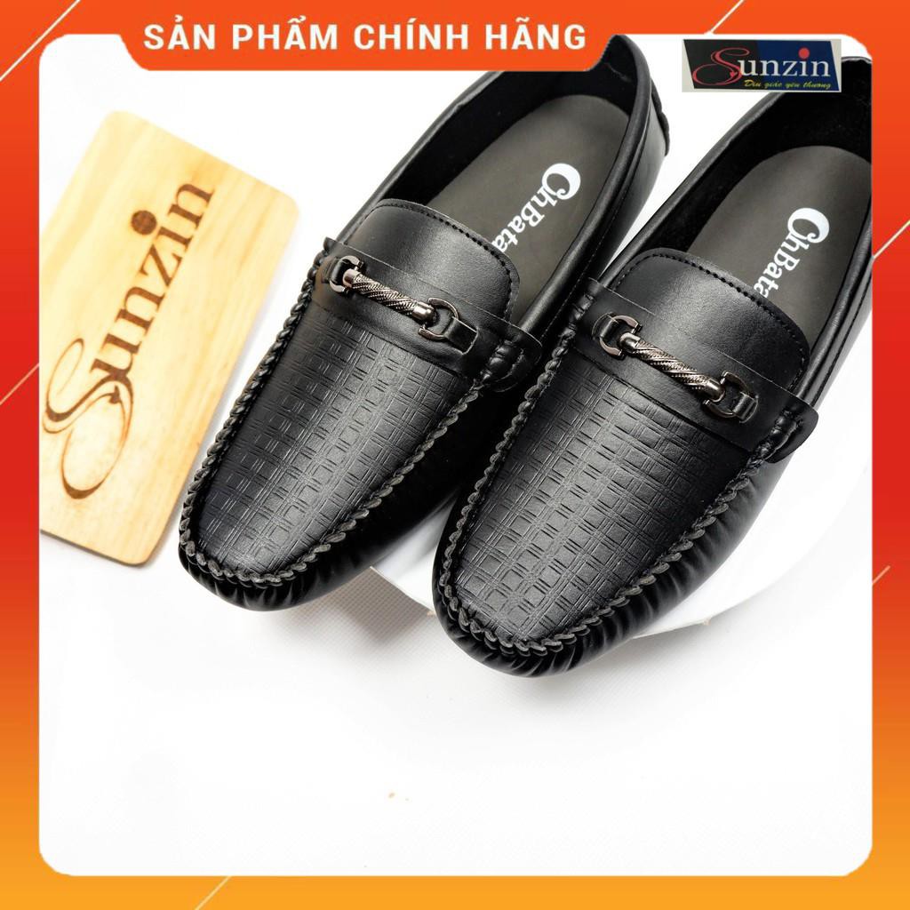 HCM-Giày da không dây kiểu giày lười VÂN SẦN - Giày nam VL160Sần - Giày da PU lịch lãm