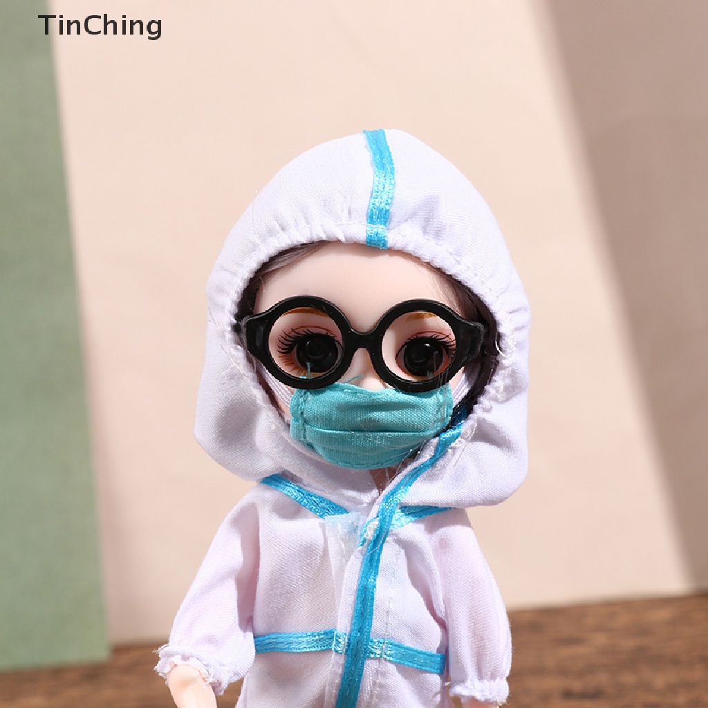 Bộ Đồ Bảo Vệ Y Tá / Bác Sĩ / Y Tá Màu Trắng Xinh Xắn Kích Thước 17cm Cho Búp Bê