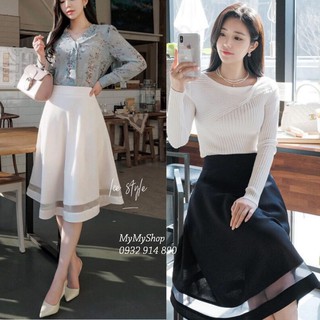 Chân váy xòe phối lưới sang trọng, có nhiều size và màu, form dáng chuẩn dễ mặc đi làm, dự tiệc hoặc dạo phố
