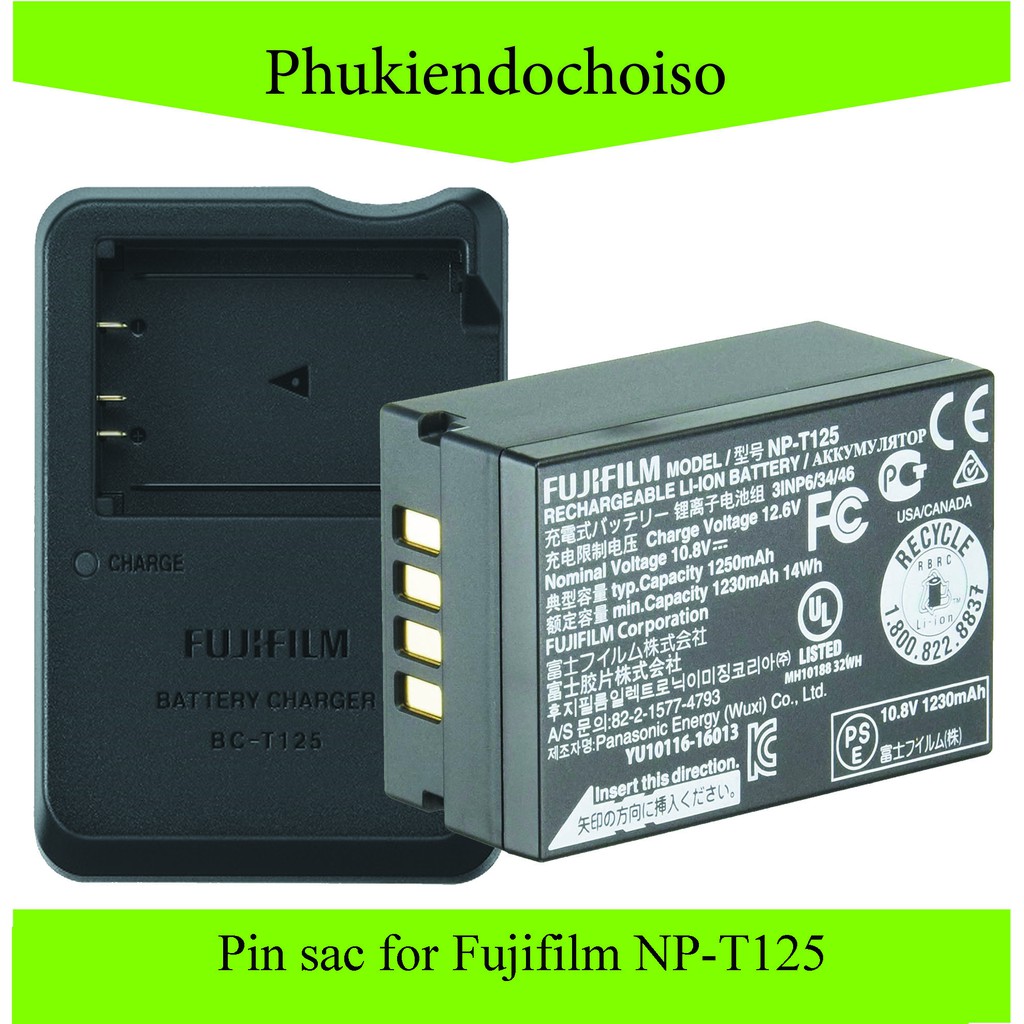 Bộ pin sạc thay thế cho Fujifilm NP-T125