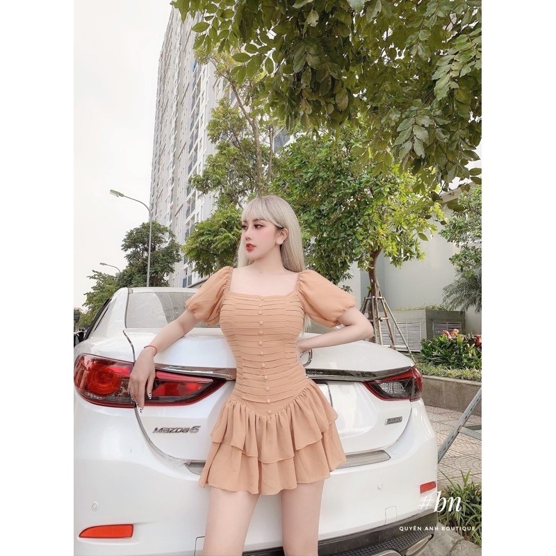(VIDEO THAT) đầm xếp li đuôi cá Kèm Quần / CO SAN