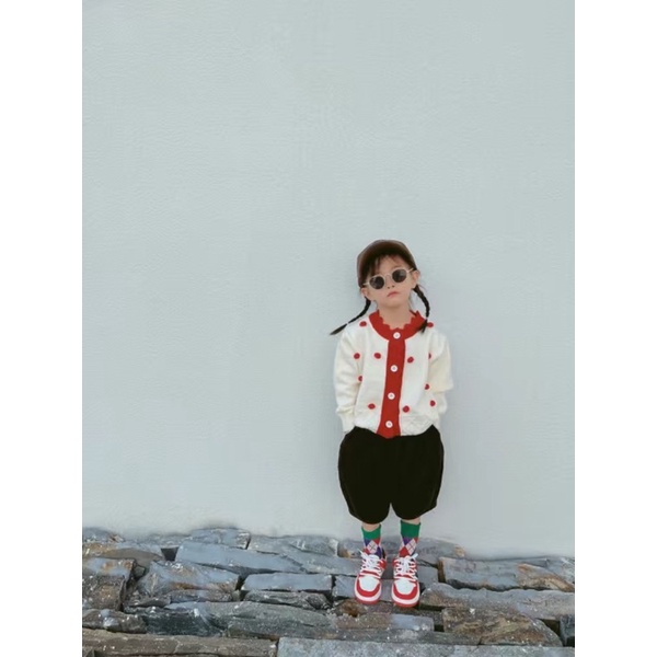 Áo khoác len cardigan cho bé gái, chất liệu dày dặn, đanh mịn