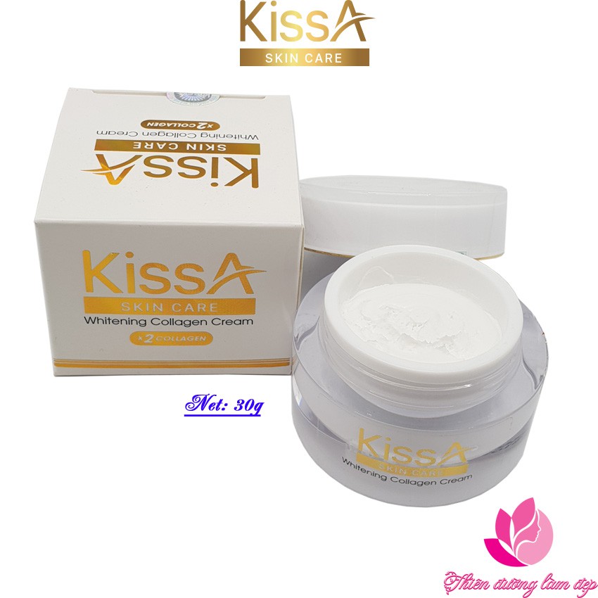 Kem dưỡng trắng da mặt Collagen KissA - 30g (Quà Tặng)