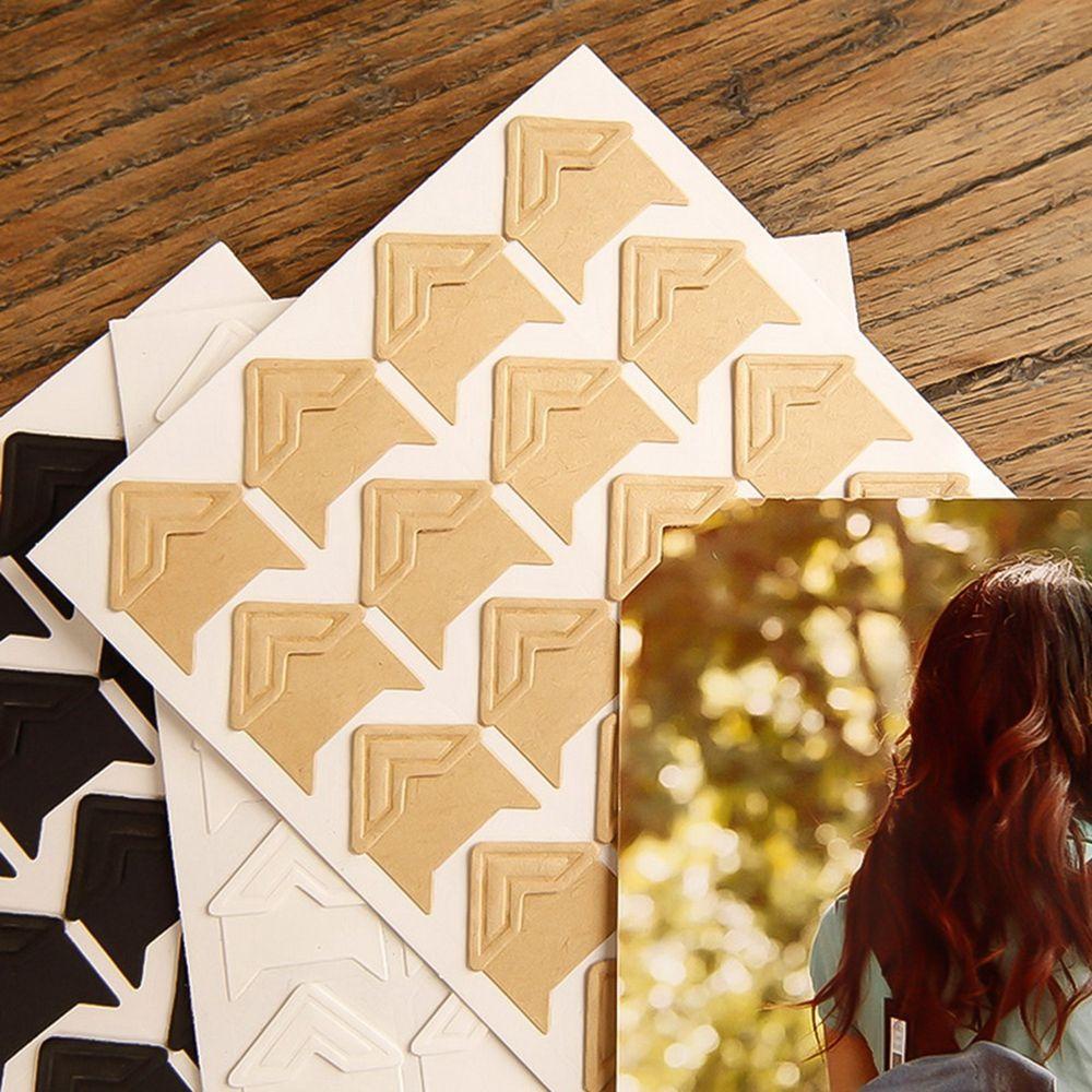Sticker Giấy Kraft Dán Góc Phong Cách Retro 14 Màu Để Trang Trí Sổ Tay