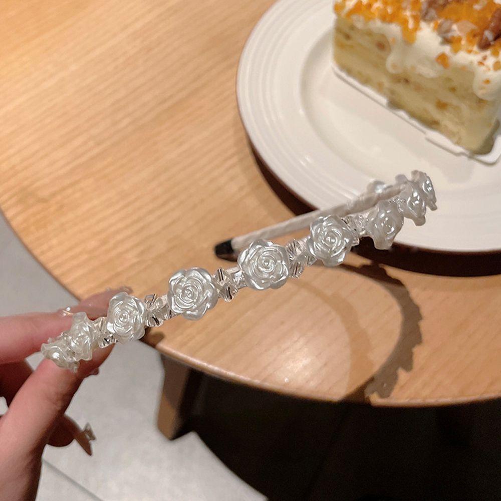 Băng Đô Cài Tóc Đính Hoa Hồng Phong Cách Hàn Quốc Sang Trọng