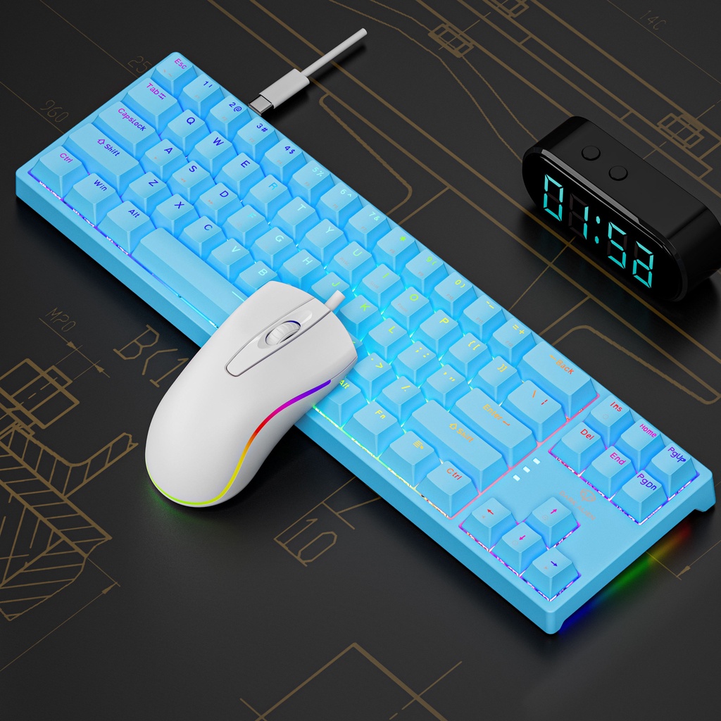 Bàn phím cơ LED RGB K710 LEAVEN Giao hàng trong ngày Thiết kế chèn nóng bàn phím