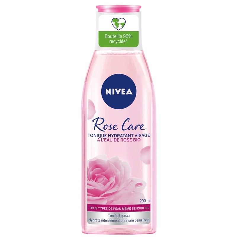 Toner Rose Care Bio nước hoa hồng Nivea hữu cơ 200ml