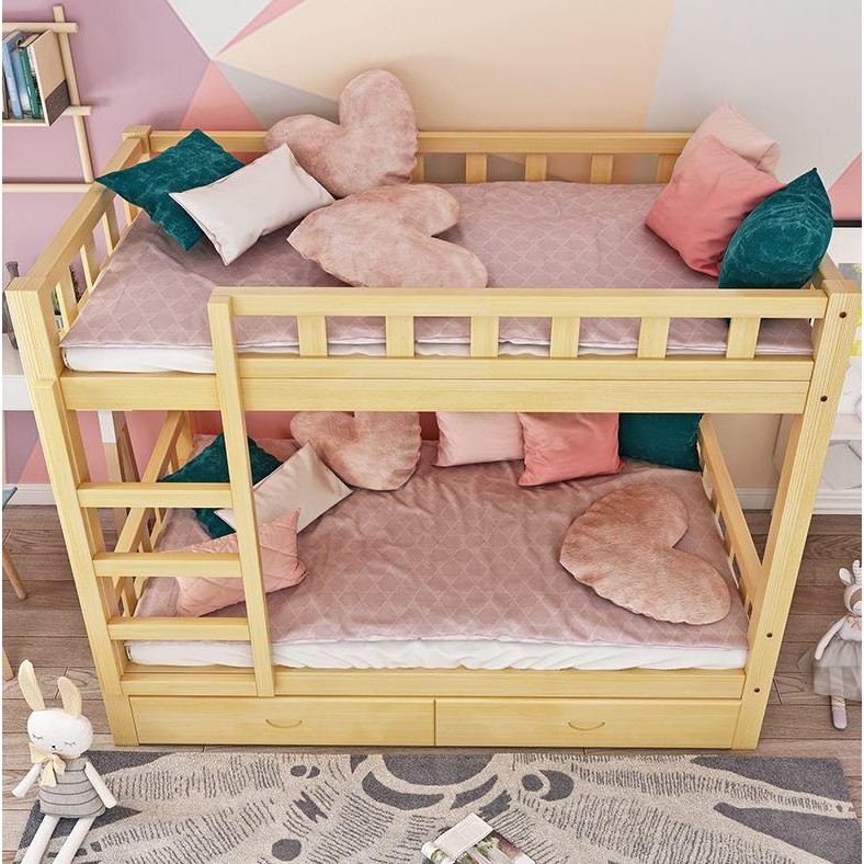 Giường tầng gỗ mộc giường đôi cao thấp trẻ em người lớn căn hộ nhỏ, ký túc xá, phòng trọ FU128 | BigBuy360 - bigbuy360.vn
