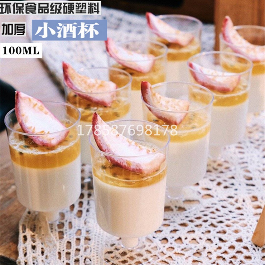 Ly Nhựa Cứng Trong Suốt Đựng Bánh Pudding / Mousse Tiện Dụng