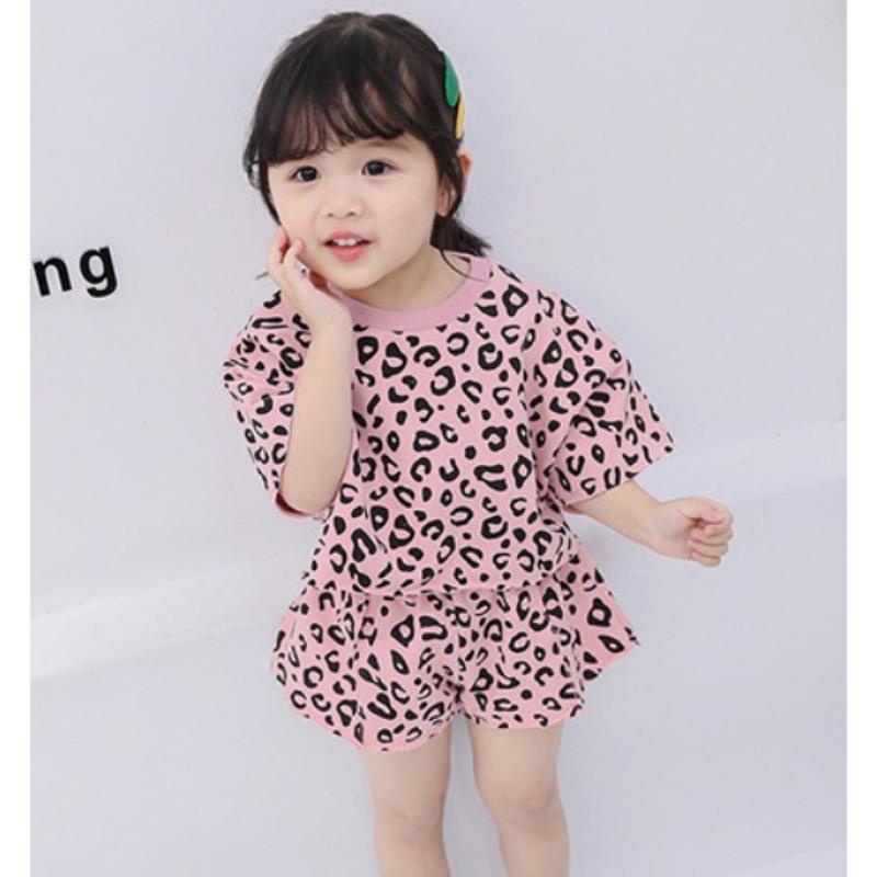 Bộ đồ bé gái đồ bộ croptop họa tiết da báo cá tính cho bé hàng quảng châu cao cấp JIMADO SD1936