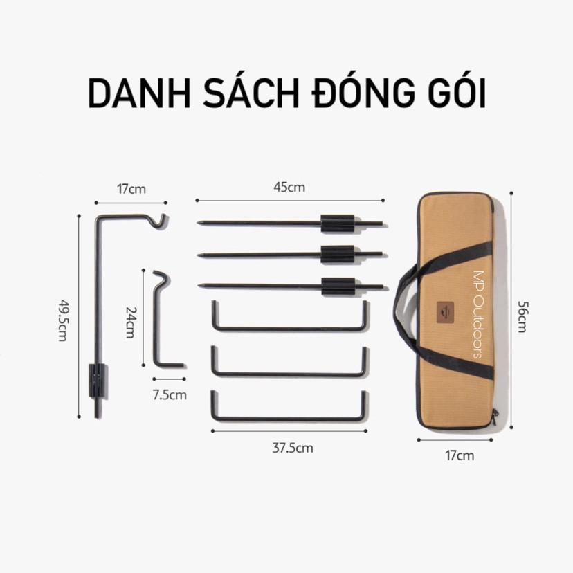 KIỀNG BA CHÂN BẾP CỦI GIÁ TREO TAM GIÁC GẤP GỌN NH20PJ208 NATUREHIKE DU LỊCH DÃ NGOẠI CẮM TRẠI CAMPING OUTDOOR