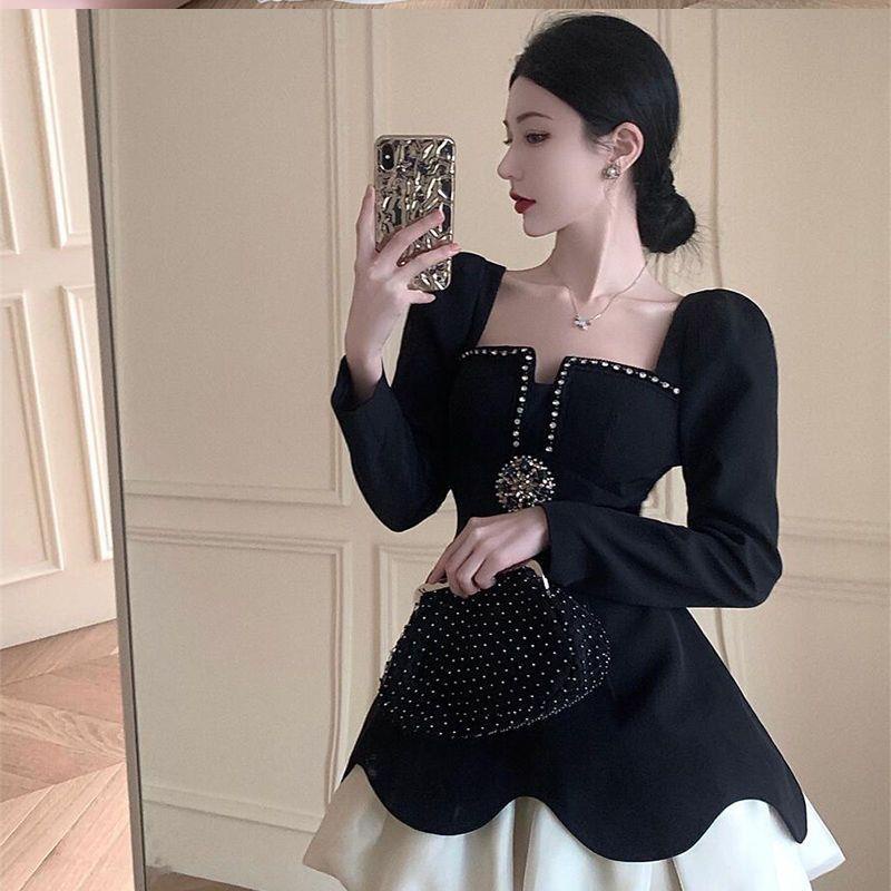 Đầm Thu Đông Mỏng Nhẹ Phong Cách Hepburn chaebol Cổ Điển Sang Trọng Dành Cho Nữ