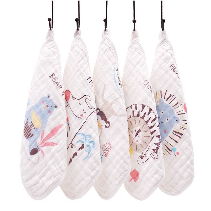 Set 5 khăn xô - khăn sữa cotton cao cấp siêu thấm, siêu mềm cho bé sơ sinh