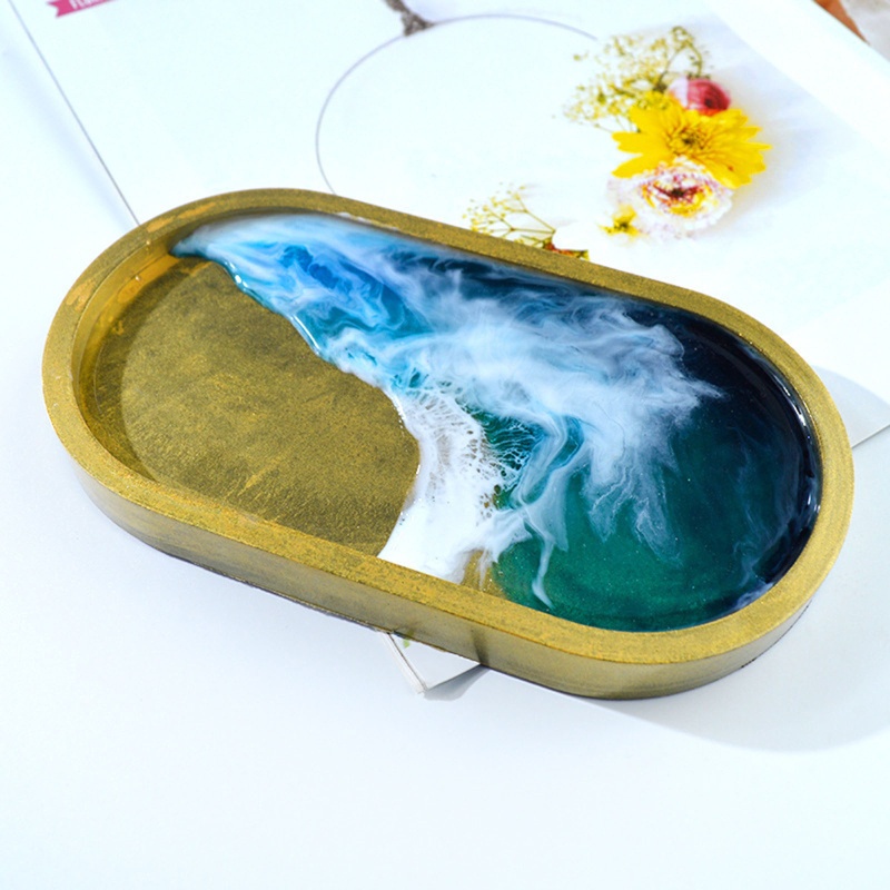 Bộ 3 Khuôn Silicone Hình Oval Dùng Làm Chậu Hoa / Gạt Tàn Thuốc DIY