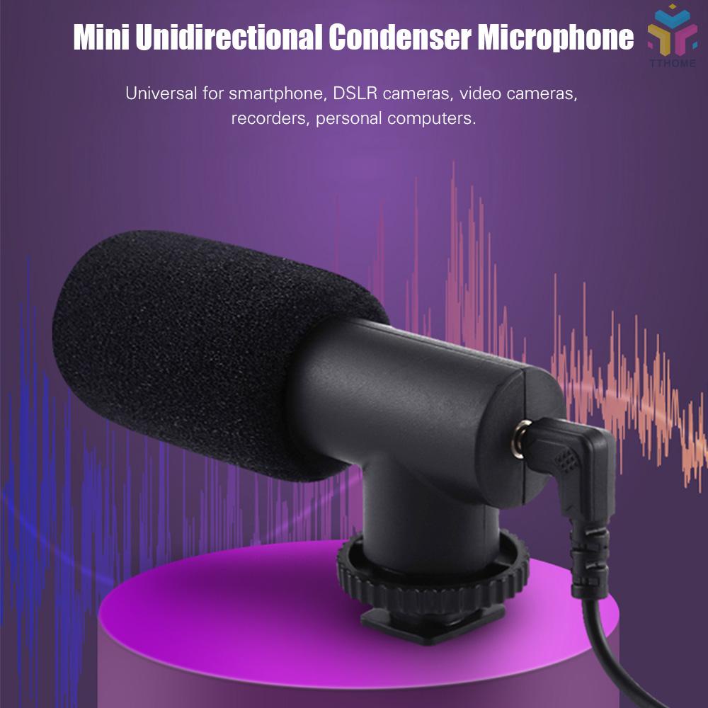 Micro Thu Âm Mini Unidirectional Microphone K-Song / Interview / Tụ Thu Âm 3.5mm Thông Dụng Cho Điện Thoại / Máy Ảnh Dslr