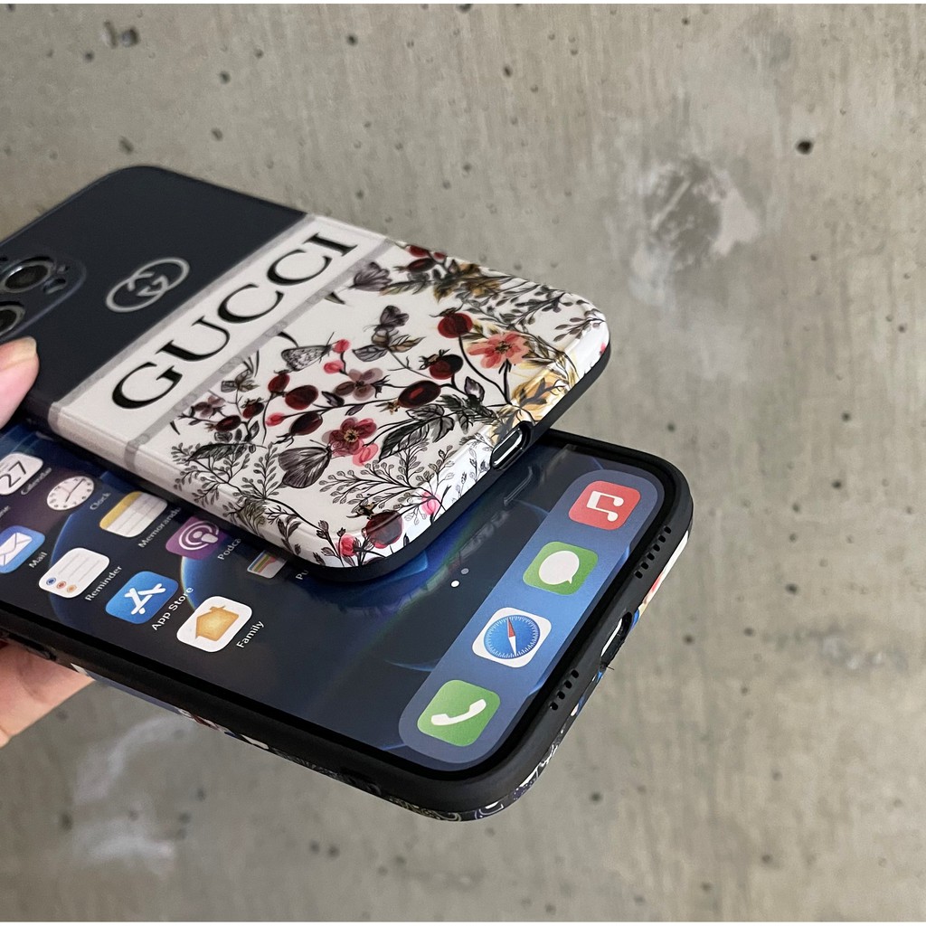 Ốp điện thoại IMD mềm hình hoa Gucci cao cấp cho Iphone 12 7 8 Se2 7plus 8plus X Xs Xsmax 11 11pro 11promax