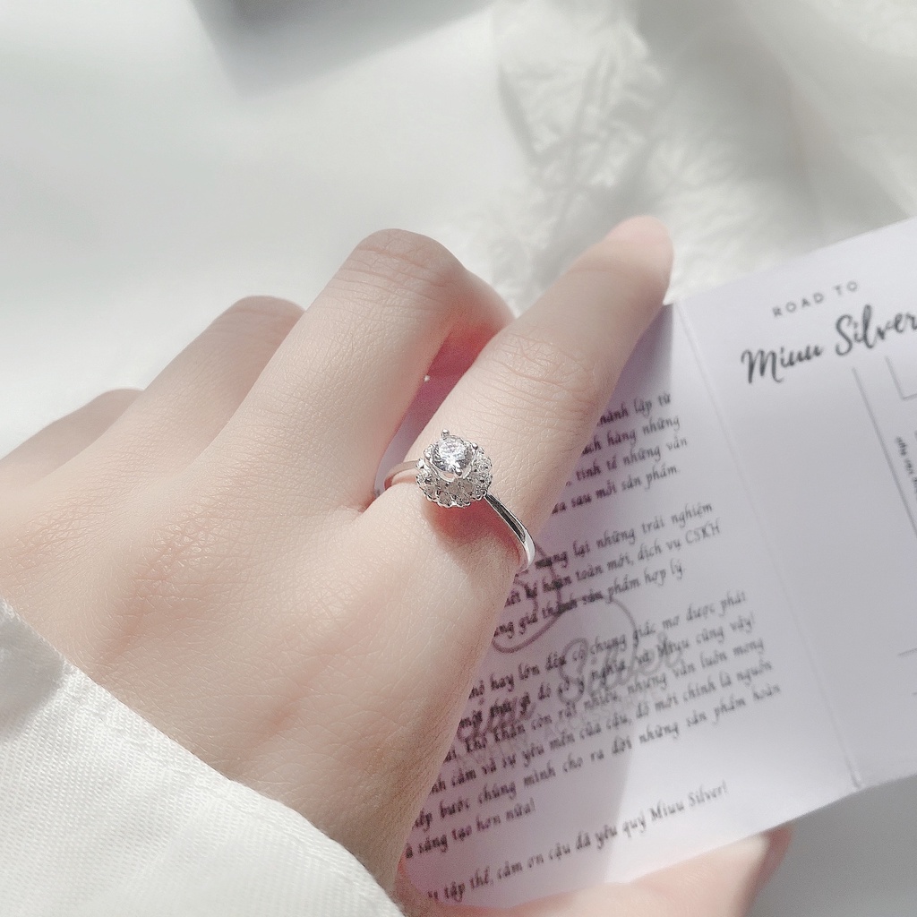 Nhẫn bạc nữ 925 Miuu Silver đính đá Sophia Ring