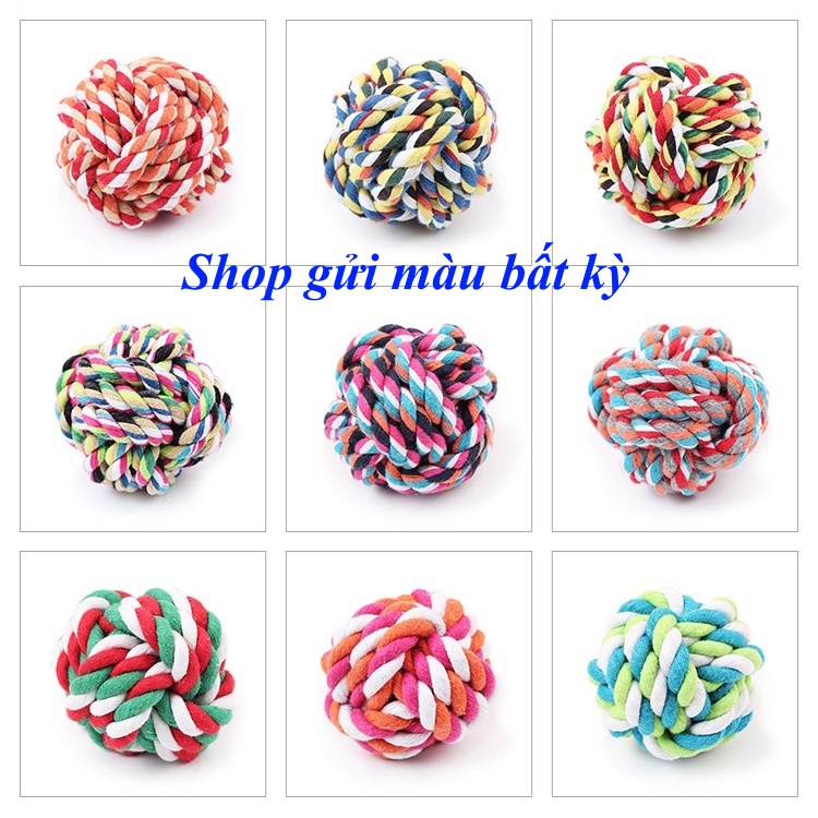Đồ Chơi Bóng Bằng Thừng Bện Hình Cầu Tròn Huấn Luyện Thú Cưng Đường kính 5cm - Pet shop Uytinpro
