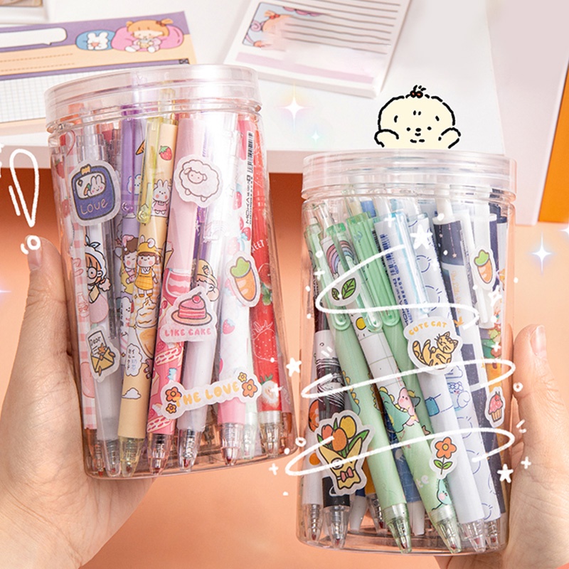 30 Chiếc Bút Bi Mực Đen Có Thể Thu Vào 0.5mm