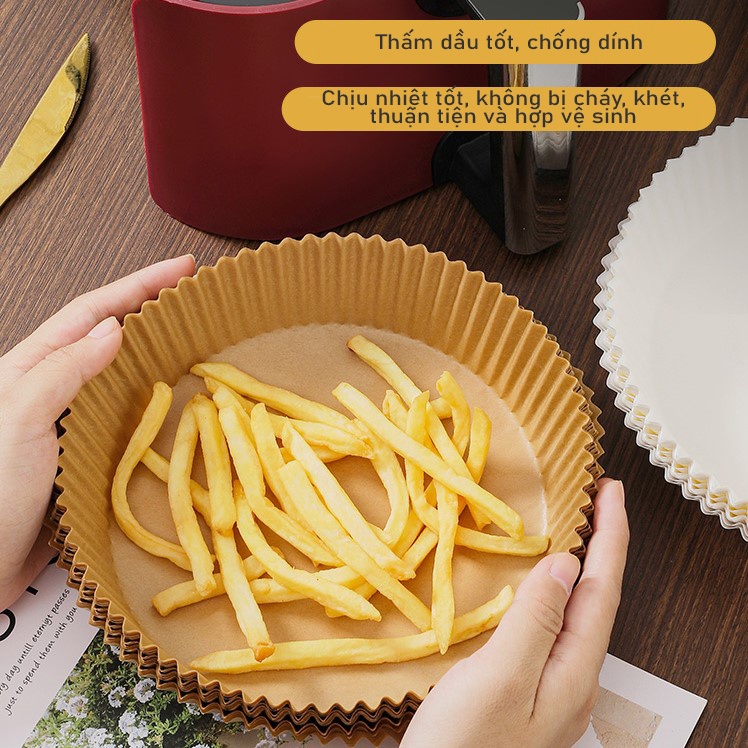Giấy lót nồi chiên không dầu, giấy nến lót nồi chiên không dầu, hấp bánh bao thấm dầu, chống dính cao cấp [CHÍNH HÃNG]