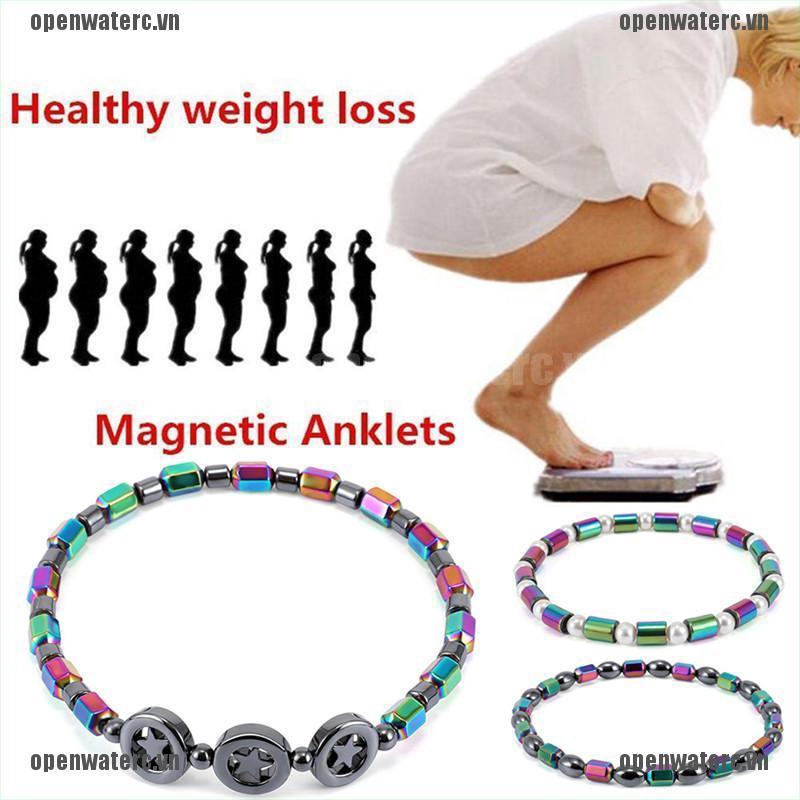 Lắc chân xỏ hạt đá hematite hỗ trợ giảm cân hiệu quả