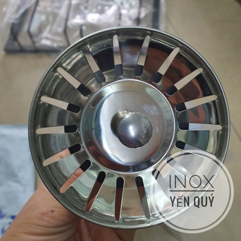 INOX 304 SUS 304 NẮP CHẶN NƯỚC BỒN RỬA BÁT LOẠI ĐẸP XỊN VÀNH 80MM VÀ 83MM. NÚM CHẶN NƯỚC CÓ LỌC RÁC.