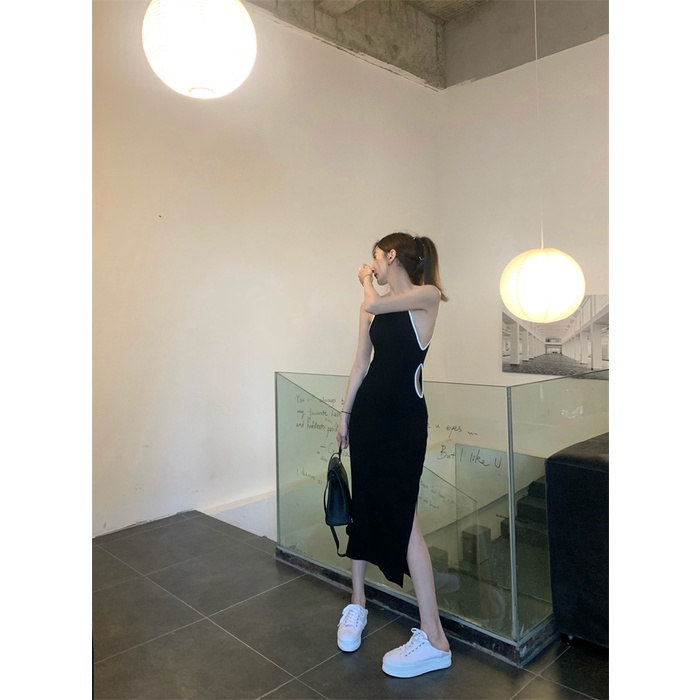 Đầm Hai Dây Hở Lưng Màu Sắc Quyến Rũ Thời Trang Mùa Hè Dành Cho Nữ