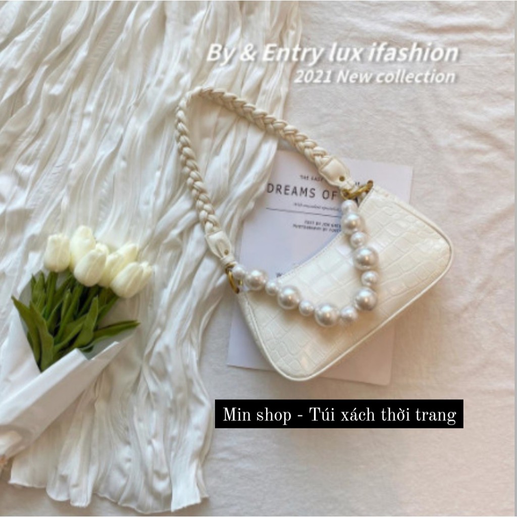 TÚI XÁCH NỮ DÂY NGỌC MẪU MỚI SIZE 20 TÚI KẸP NÁCH DÂY NGỌC CÓ 3 DÂY KÈM DÂY ĐEO CHÉO THEO | BigBuy360 - bigbuy360.vn