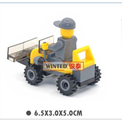 BỘ XẾP HÌNH LEGO XE MÁY XÚC MINI  , lego xây dựng 35+ CHI TIẾT