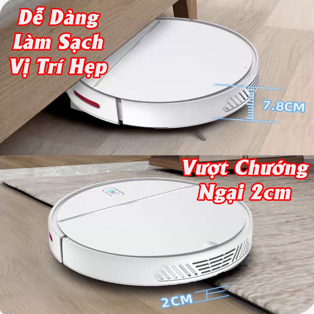 Robot Hút Bụi Tự Động E08, Máy Lau Nhà Tự Động, Rô bốt cảm biến thông minh 3 in 1 “LAU – HÚT – QUÉT&quot;