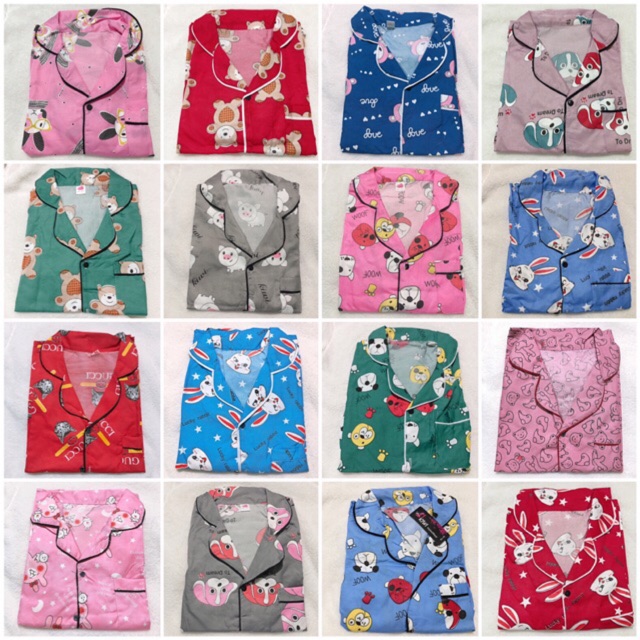 Bộ pijama kate thái full viền (tay ngắn, quần dài)