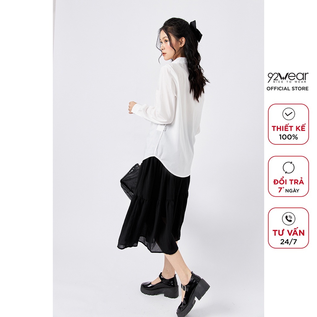 [Mã WABRH11 giảm 10% đơn 99K] Áo sơ mi trắng nữ dài tay công sở 92WEAR ASW1134 | BigBuy360 - bigbuy360.vn