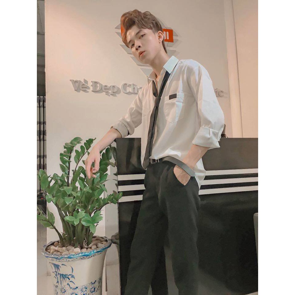 Áo Sơmi Dáng Rộng Kèm Cavat PlayBoys