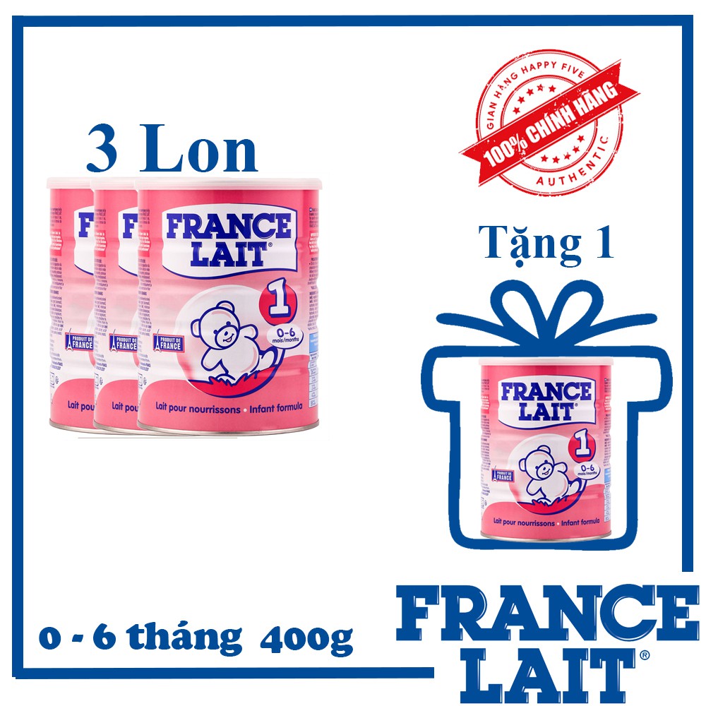 [ Tặng 1 lon Số 1 ⭐ 400g ] Combo 3 Sữa bột France Lait ( 400g )