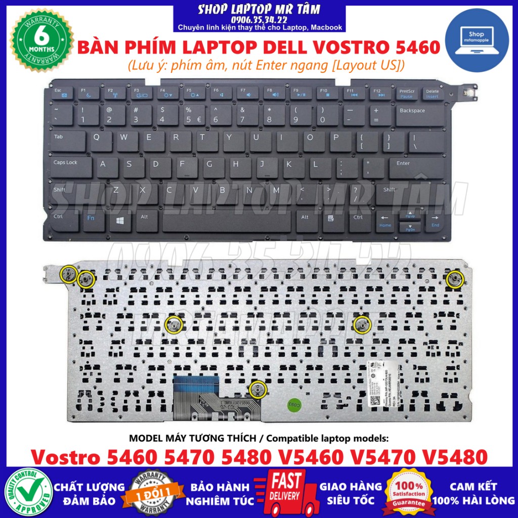 (KEYBOARD) BÀN PHÍM LAPTOP DELL VOSTRO 5460 dùng cho Vostro 5460 5470 5480 V5460 V5470 V5480