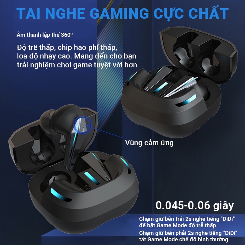 Tai nghe Bluetooth chuyên chơi game giảm ồn thông minh chất lượng âm thanh cực chất nghe rõ mỗi bước chân X16